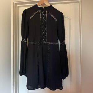 Elegant Black Lace Detail Dress